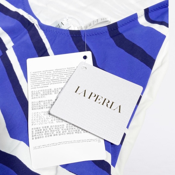 NWT La Perla Striped High Neck One Piece Swimsuit Size 6 (B cup) - Picture 9 of 14